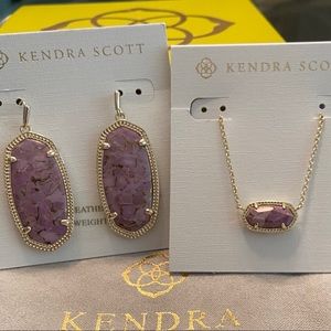 Kendra Scott Lilac Veined Elles & Elisa NWT